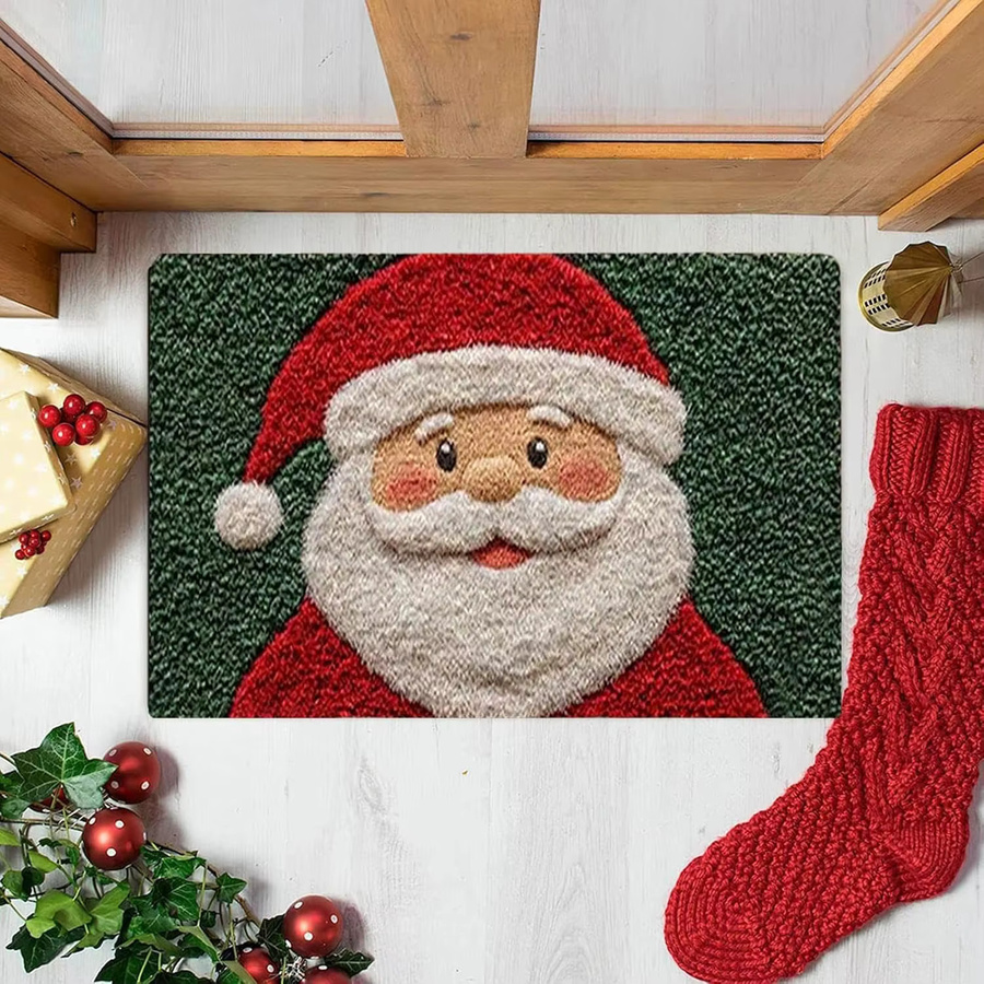 VIKAMA Weihnachtsmann Badezimmerteppich als weiche Weihnachts-Fußmatte für Innen und Außen zur Dekoration - Bild 3