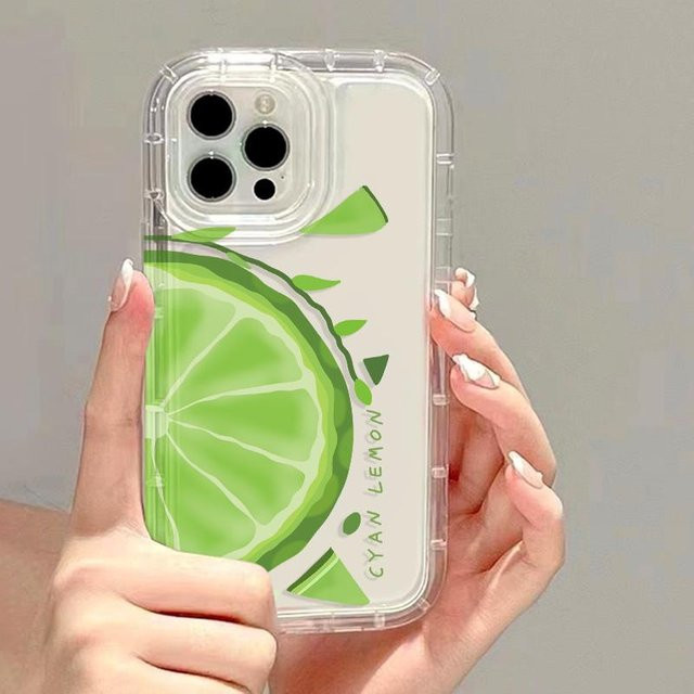 TUNEDEE Fruit Lemon Clear Case Stoßfeste Handyhülle für iPhone 16 Pro Max, iPhone 15, 14, 13, 12, 11, X, XR, XS Max, SE, 7, 8 Plus in White/Transparent - Bild 1