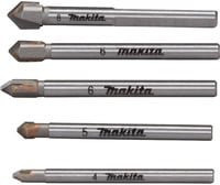 Makita Glas- und Fliesenbohrer-Satz 5-teilig mit Carbide-Spitze in Silber - Bild 1