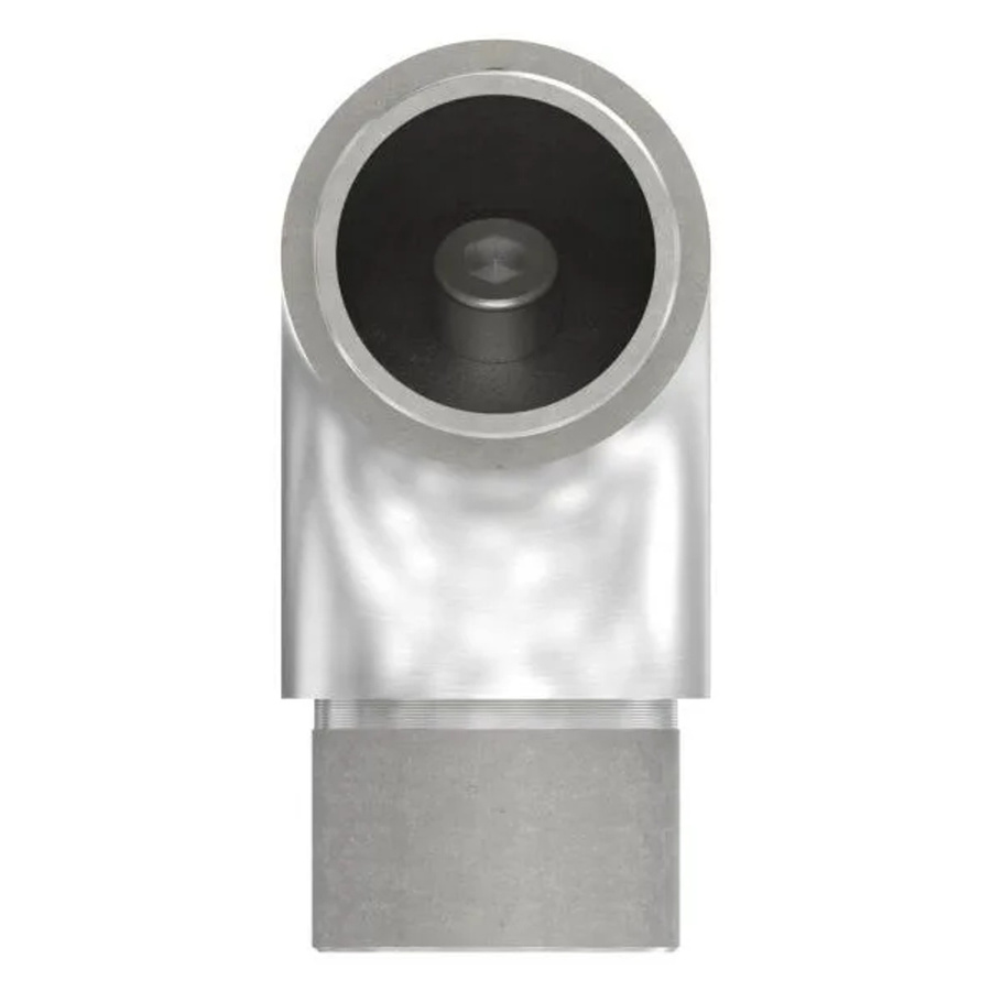 FeNau Rohrbogen aus V2A Edelstahl in Silber, gebürstet, für Rohr Ø 42,4 x 3,0 mm, 90 Grad stufenlos verstellbar - Bild 2