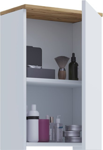 VCM Badschrank Cosila aus Holzwerkstoff in Anthrazit, moderner Hängeschrank für das Badezimmer oder Gäste-WC mit 1 Tür und 2 Fächern, H x B x T: 59 x 40 x 22 cm - Bild 1