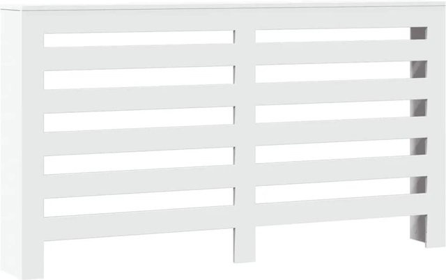 vidaXL Heizkörperverkleidung in Weiß im modernen Latten-Design aus Holzwerkstoff, B/T/H: 149 x 20 x 82 cm - Bild 1