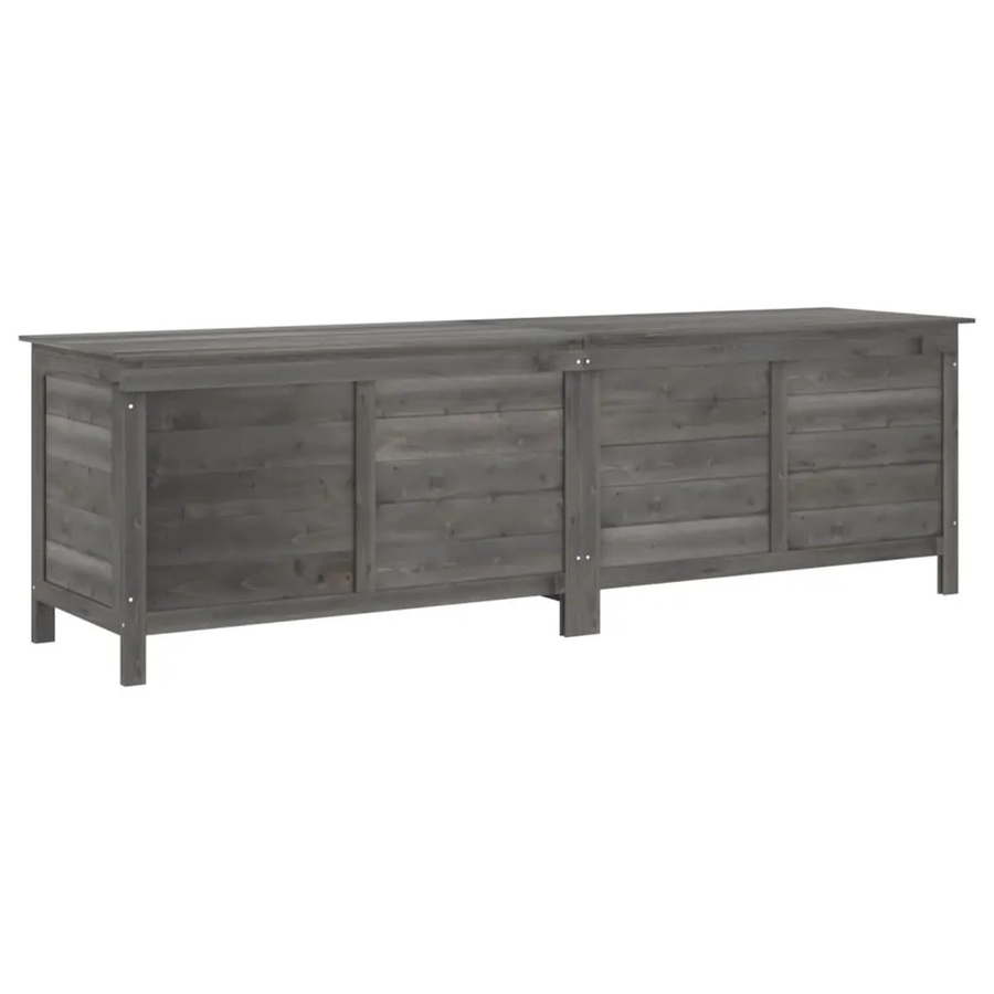 vidaXL Gartentruhe aus Massivholz Tanne in Anthrazit, B/T/H: 198,5 x 50 x 56,5 cm - Bild 2