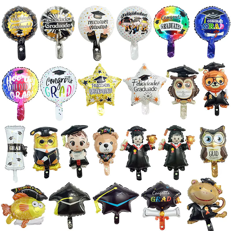 20 Stück Mini Spanische Abschluss-Folienballons mit Eule und Bär, 10 Zoll, Dekoration für die Abschlussfeier - Bild 2