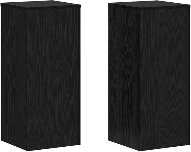 vidaXL Pflanzenständer 2er Set Schwarz in Eichen-Optik, B/T/H: 30 x 30 x 70 cm - Bild 1