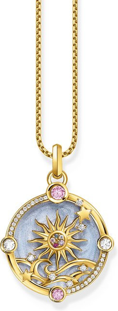 Thomas Sabo Kettenanhänger, vergoldet, hellblaue Emaille, Damen - Bild 1