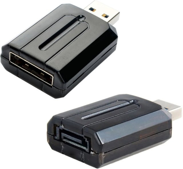 USB 3.0 zu SATA/eSATA Adapter für 2,5 Zoll Festplatten in Schwarz mit bis zu 3 Gbit/s Übertragungsrate - Bild 1
