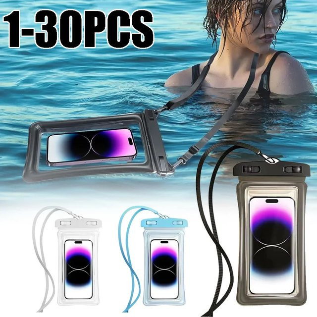 Wasserdichte schwimmende Handyhülle in Schwarz zum Schutz deines Telefons beim Tauchen, Schwimmen und am Strand - Bild 1