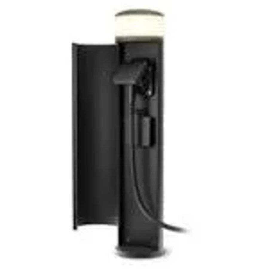 SSC-LUXon Paliso Außenstehlampe Schwarz mit 2 Steckdosen und G9 Fassung IP44, Höhe: 46 cm - Bild 2