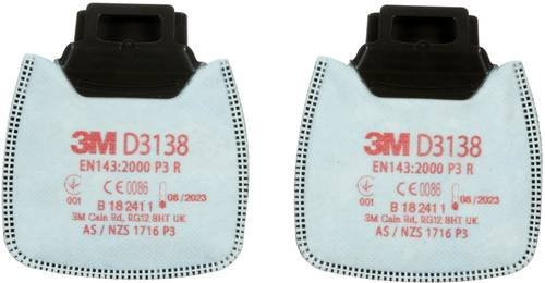 3M Secure Click P3 R Partikelfilter mit Aktivkohle, Weiß, 2 Stück - Bild 1