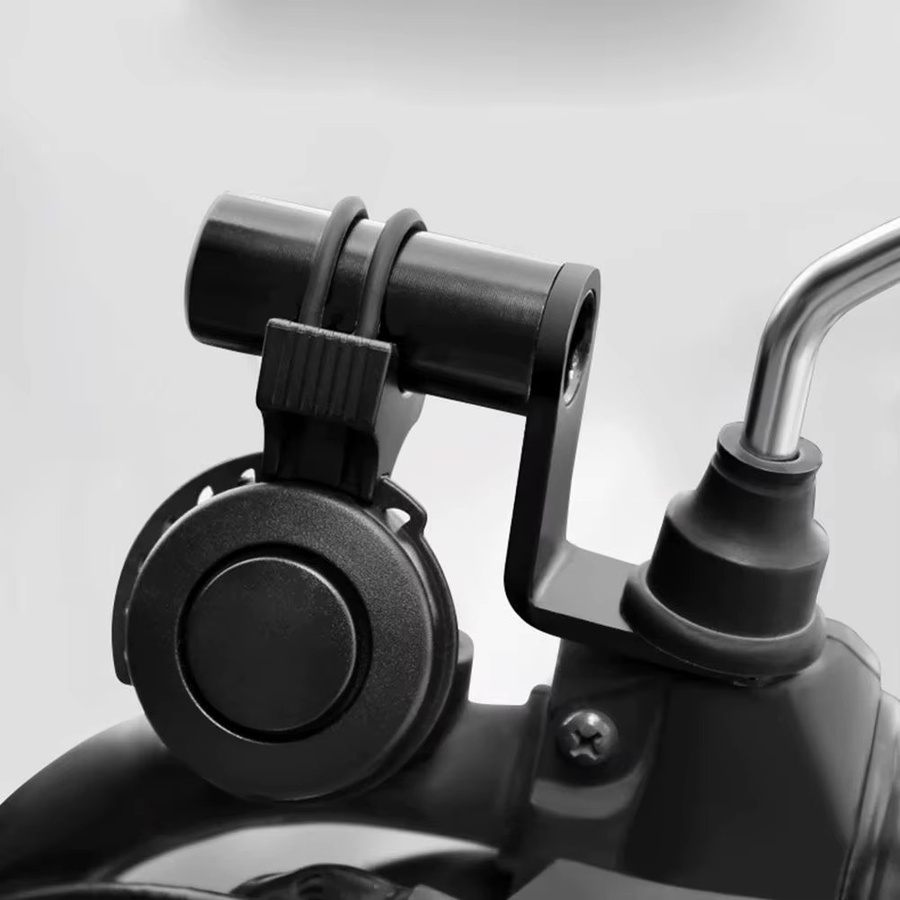 Motorrad Telefon Halterung aus Aluminium Legierung in Schwarz für Lenker oder Rückspiegel sowie Fahrrad Telefon Ständer - Bild 3