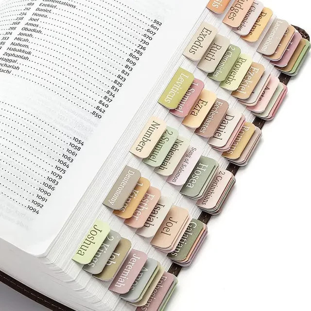 HUALIWEN Bibel Index Label Aufkleber in Morandi Farben zur Buchtrennung, Mehrfarbig - Bild 1