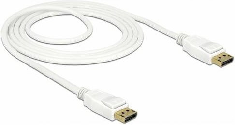 Delock DisplayPort Anschlusskabel in Weiß, 1,5 m, 4K, vergoldete Steckkontakte, dreifach geschirmt - Bild 1