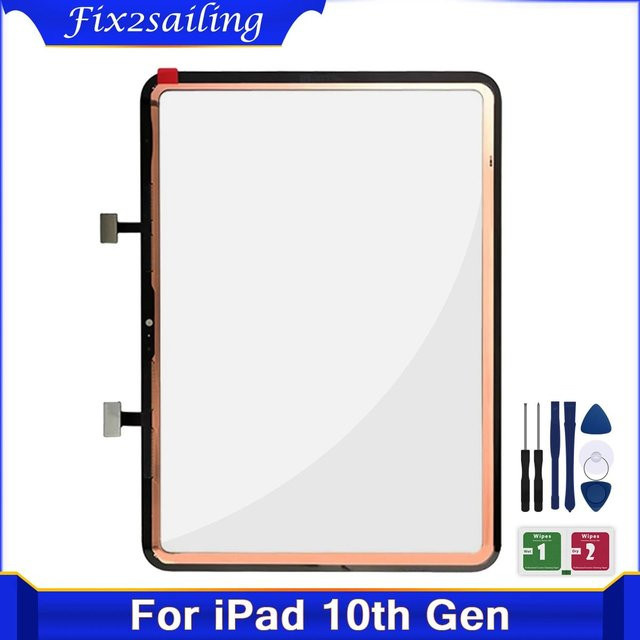Apple iPad 10 10,9 Zoll 10. Generation 2022 Ersatz Touch Panel Digitizer Frontglas in Schwarz und Transparent - Bild 1