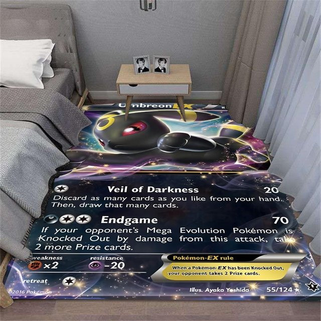 Miniso Pokémon Nachtara Teppich mit Motiv für Wohnzimmer und Schlafzimmer, B/B: 120 x 80 cm, Mehrfarbig - Bild 1
