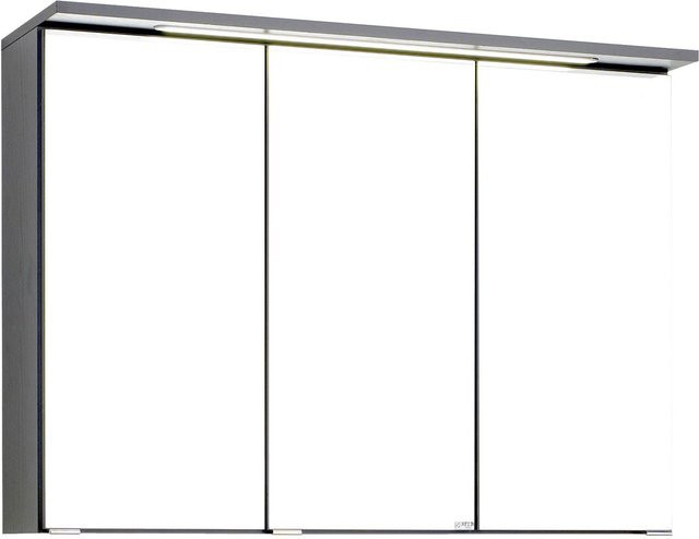 HELD Bologna 3D Spiegelschrank mit LED-Einbauleuchte in Graphitgrau, Breite: 90 cm - Bild 1