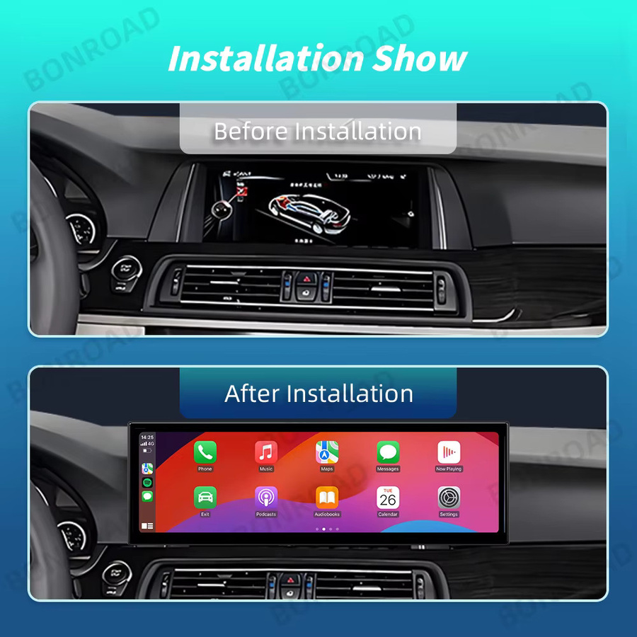 BONROAD 14,9 Zoll Touch Display für BMW 5er F10 F11 CIC NBT System mit CarPlay, Android Auto und GPS in Schwarz - Bild 3