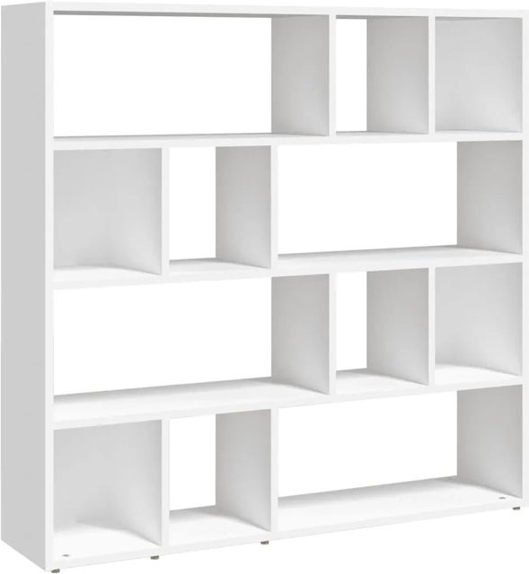 vidaXL Bücherregal und Raumteiler in Weiß, B/T/H: 105 x 24 x 102 cm - Bild 1