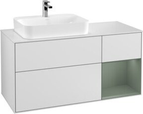 V&B Finion Waschtischunterschrank mit LED-Wandbeleuchtung in Weiß lackiert, Breite: 120 cm - Bild 1