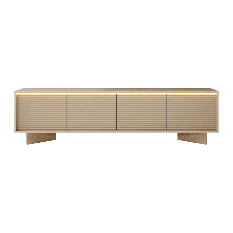 Vente-unique TV-Board Mayrona in Beige Naturfarben Hell, B: 204 cm, H: 40 cm, T: 54,4 cm - Bild 2