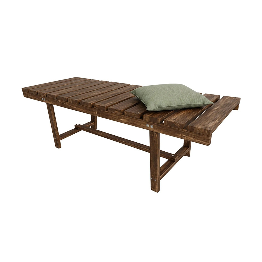Relaxdays Gartenbank aus Tannenholz in Braun, rustikaler 2-Sitzer, geflammt, B/T/H: 110 x 35 x 38 cm - Bild 2