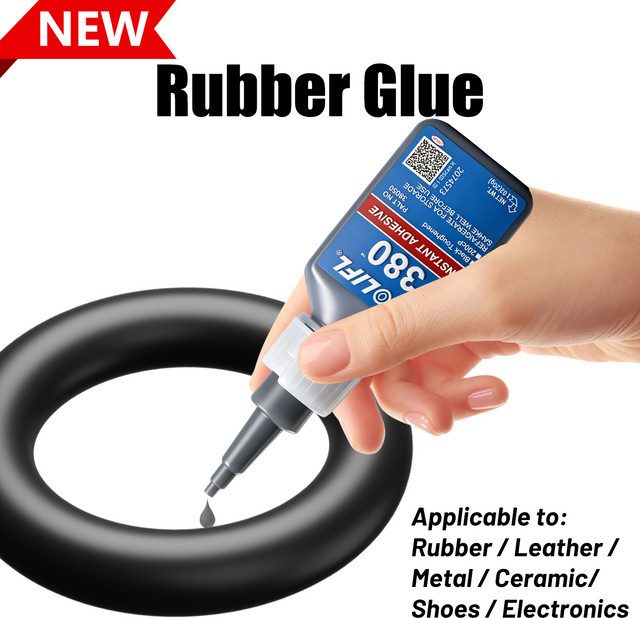 LOOLIFL 380 Schwarzer Superkleber, Cyanacrylat Mehrzweck-Flüssigkleber für Leder, Gummi, Reifen und Kunststoff - Bild 1
