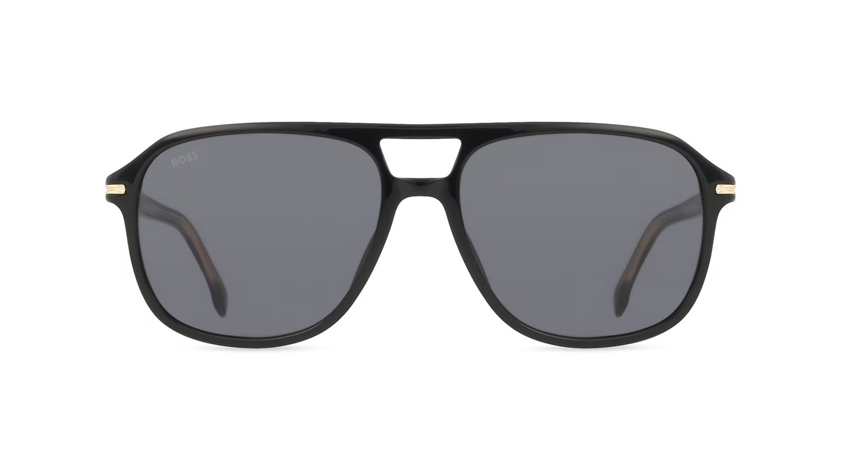 Hugo Boss BOSS 1751/S Sonnenbrille Aviator, Vollrand, Acetat, Herren, Schwarz, Grau - Bild 1