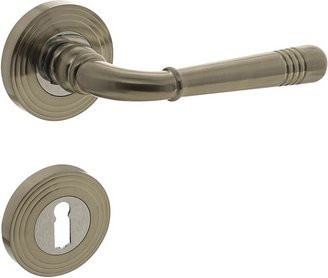 Intersteel Türdrücker Helena mit Rosette in Silber und Grau aus Zink, Durchmesser: 55 mm, Dicke: 10 mm - Bild 1