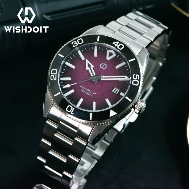 WISHDOIT Armbanduhr Automatik, Edelstahl, Keramik, Schwarz, Herren - Bild 1