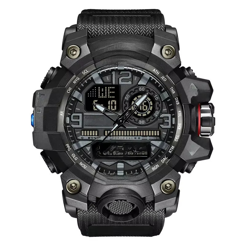 SANDA Armbanduhr, Analog-Digital, Kunststoff, Textil/NATO, Schwarz, Herren - Bild 1