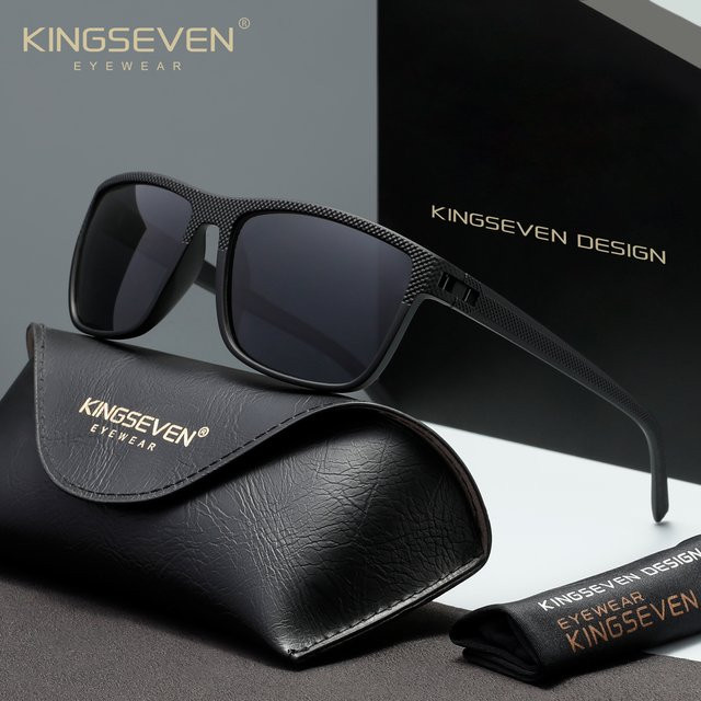 KINGSEVEN Sonnenbrille, Vollrand, Square, Kunststoff, black, Unisex, polarisiert - Bild 1