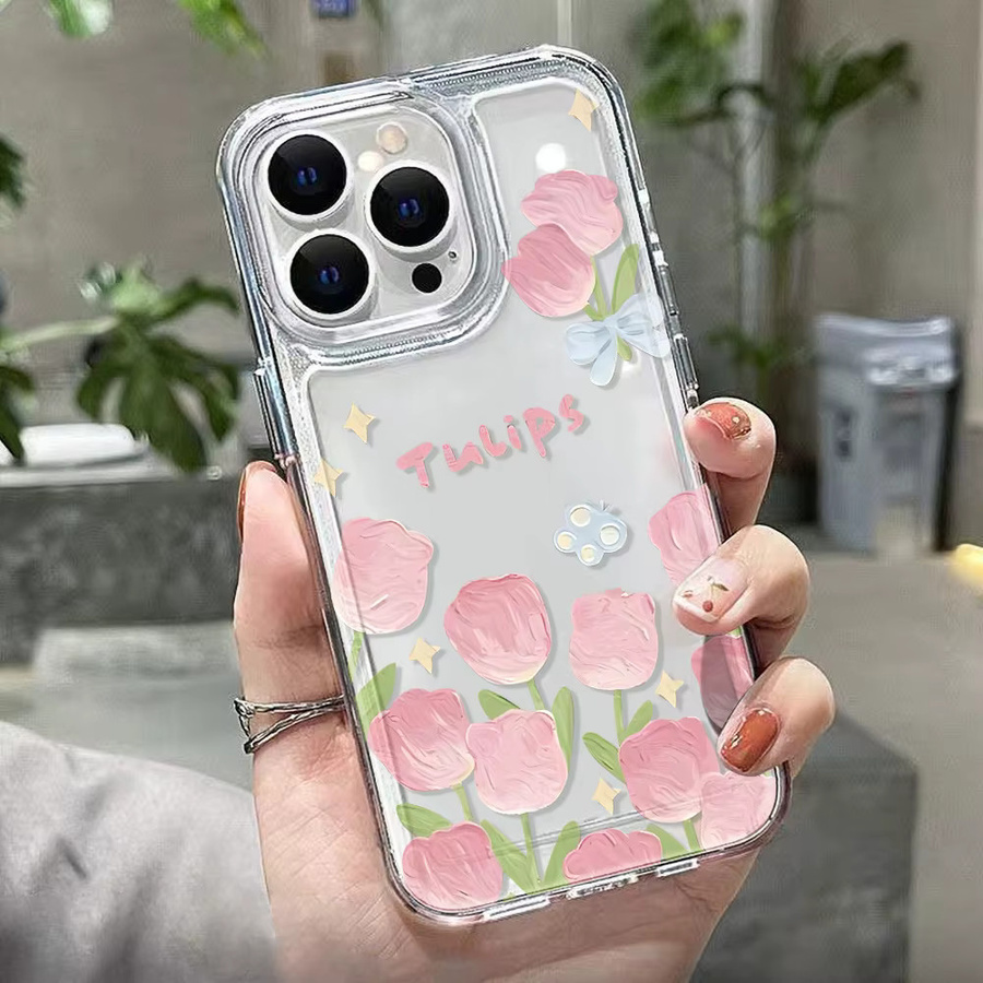 Transparente Silikon-Handyhülle mit Blumen-Design für Samsung Galaxy S25 Ultra, S26 Plus, S24 FE, S23 und S22 Edge - Bild 3