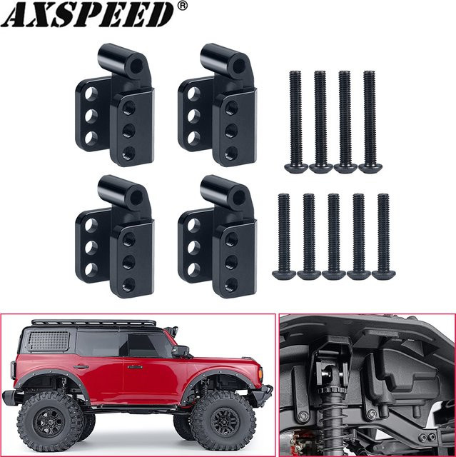 AXSPEED Metall-Stoßdämpferhalterung, verstellbare Türme, Schwarz - Bild 1