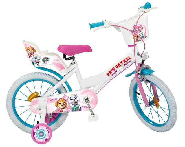 Toimsa Bikes Paw Patrol Kinderfahrrad, 16 Zoll, weiß, für Mädchen, 5-7 Jahre - Bild 1