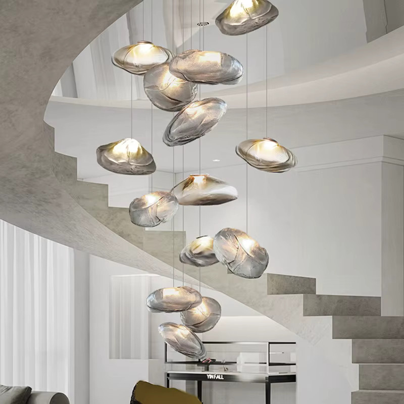 YUENSLIGHTING Pendelleuchte in Silber mit Glaselementen im skandinavischen Design für dein Esszimmer - Bild 3