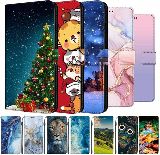 Leder-Brieftasche Flip-Cover mit Marmor-Design für Realme GT 6, GT 6T, 7T und GT7T in Multicolour mit Kartenhalter - Bild 1