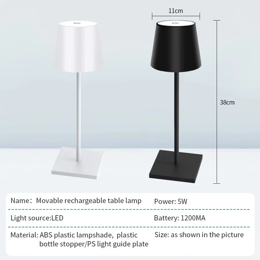 ATcomm LED-Schreibtischlampe in Weiß mit Touch-Schalter, USB wiederaufladbar und 3-farbiger CCT-Lichtsteuerung als Tischlampe und Nachtlicht - Bild 2