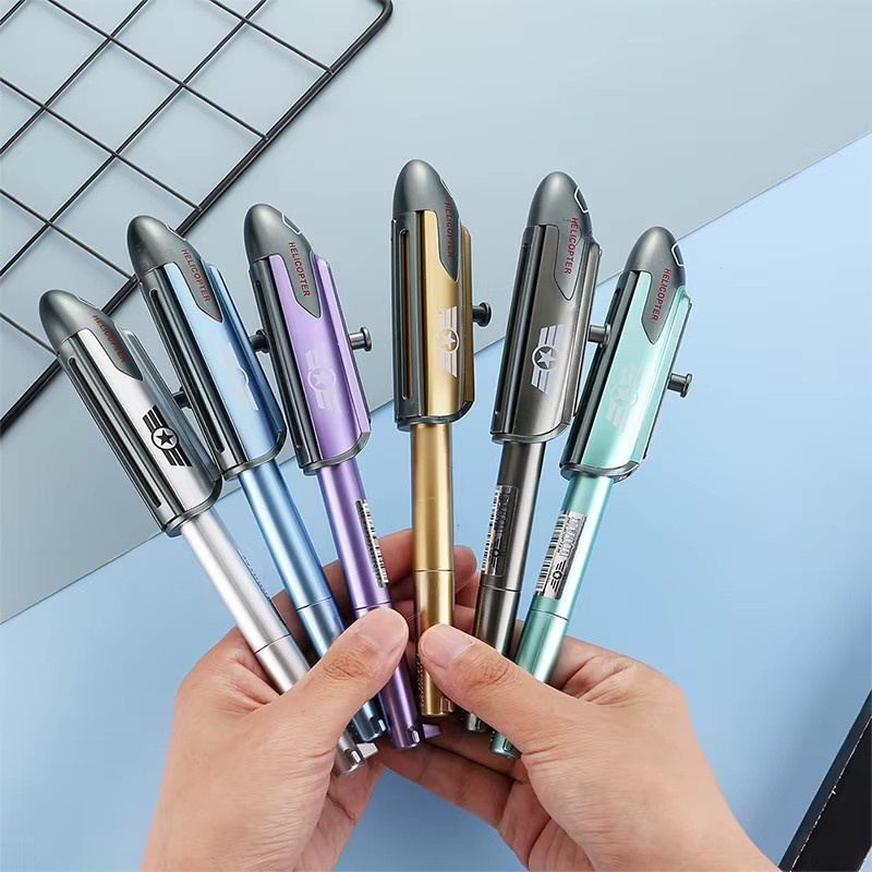 Kreativer Helikopter Gelstift aus Metall mit 0,5 mm Mine in verschiedenen Farben - Bild 2