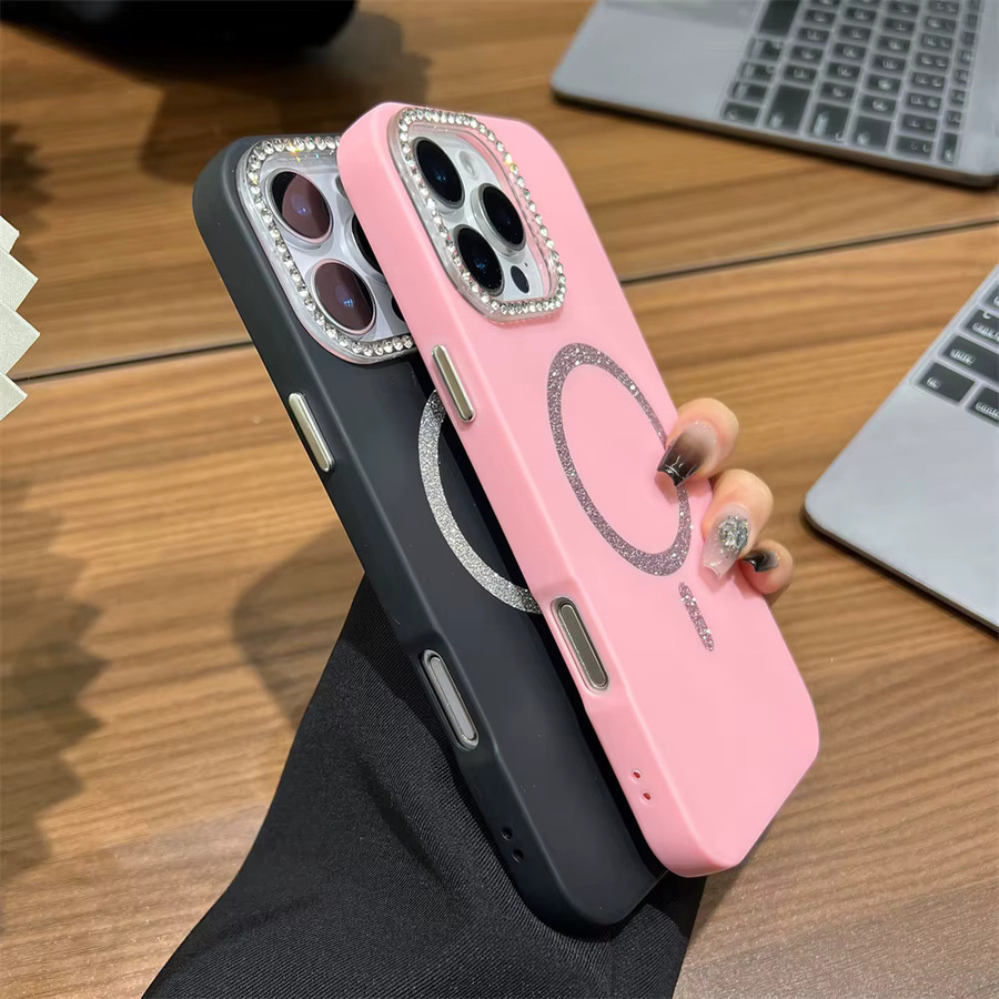 Caynes Diamantbesetzte Handyhülle für iPhone in Lila, kompatibel mit iPhone 16 Pro Max, 15, 14, 13, 12 und 11, unterstützt kabelloses Laden - Bild 2