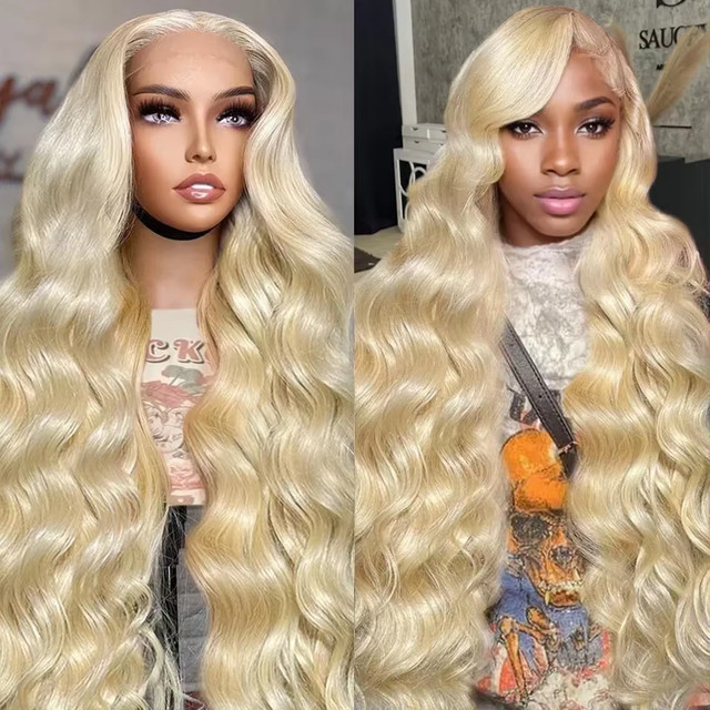 Sterly Echthaarperücke Body Wave, 40-46 Zoll, 613 Blond, 220% Dichte, HD Spitze, Damen - Bild 1