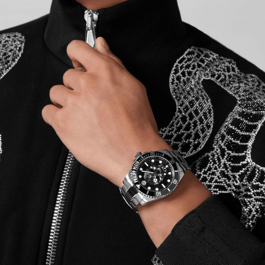 Philipp Plein Taucheruhr, Quarz, Edelstahl, 44 mm, Herren, silber - Bild 2
