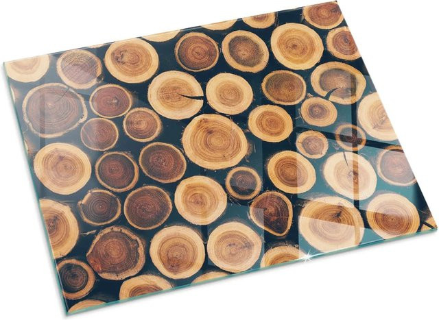 Tulup Glasbodenplatte für Kaminöfen in Braun, B/T: 80 x 60 cm - Bild 1