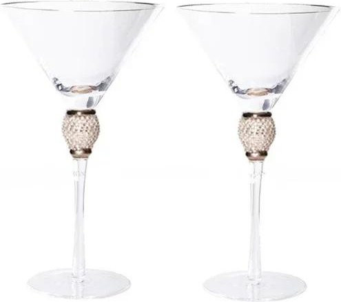 Chic Home Kristallweinglas mit Goldrand und Diamant-Design, transparent, 180-600 ml - Bild 1