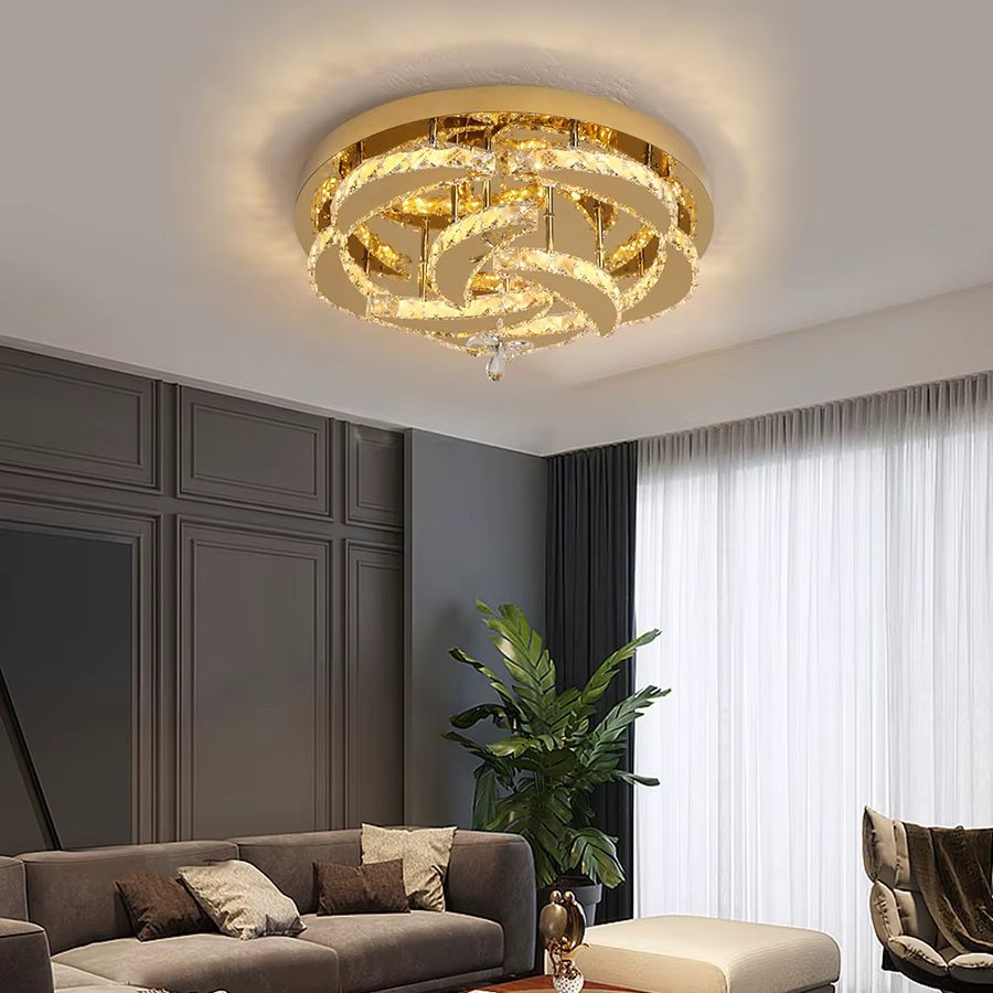 VETRULUS Moderne LED Kronleuchter aus K9 Kristall in Gold, dimmbare Deckenlampe für Wohnzimmer und Esszimmer - Bild 2