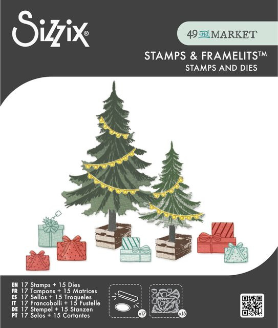 Sizzix Clear Stamps Framelits Trees and Trinkets transparent - Bild 1
