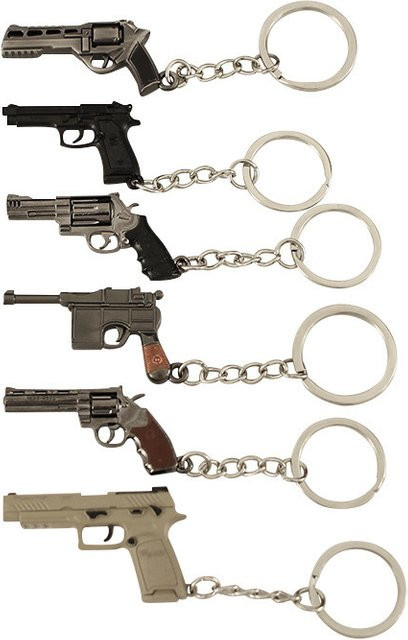 Hot Spiel Mini Gun Modell Schlüsselbund, Metall, Zubehör - Bild 1