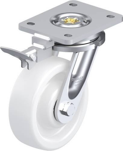 Blickle Lenkrolle LO-SPO 150K-RI4 mit Feststeller, Rad-Durchmesser: 150 mm, Tragfähigkeit: 800 kg, Farbe: Weiß - Bild 1