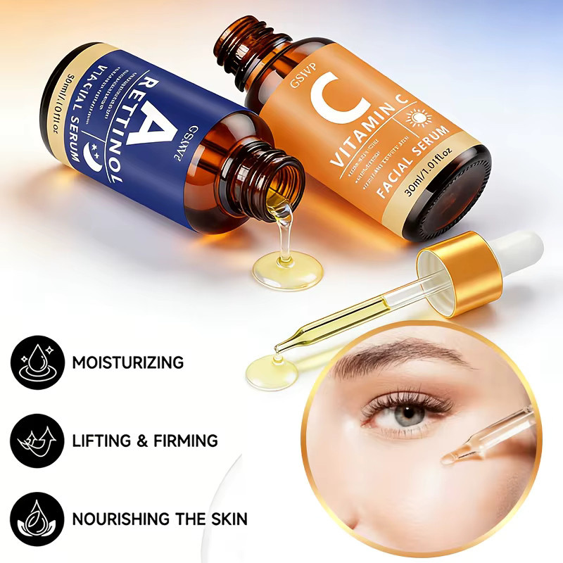 GSWP Vitamin C und Retinol Serum Set, 60ml/120ml, für trockene Haut - Bild 4