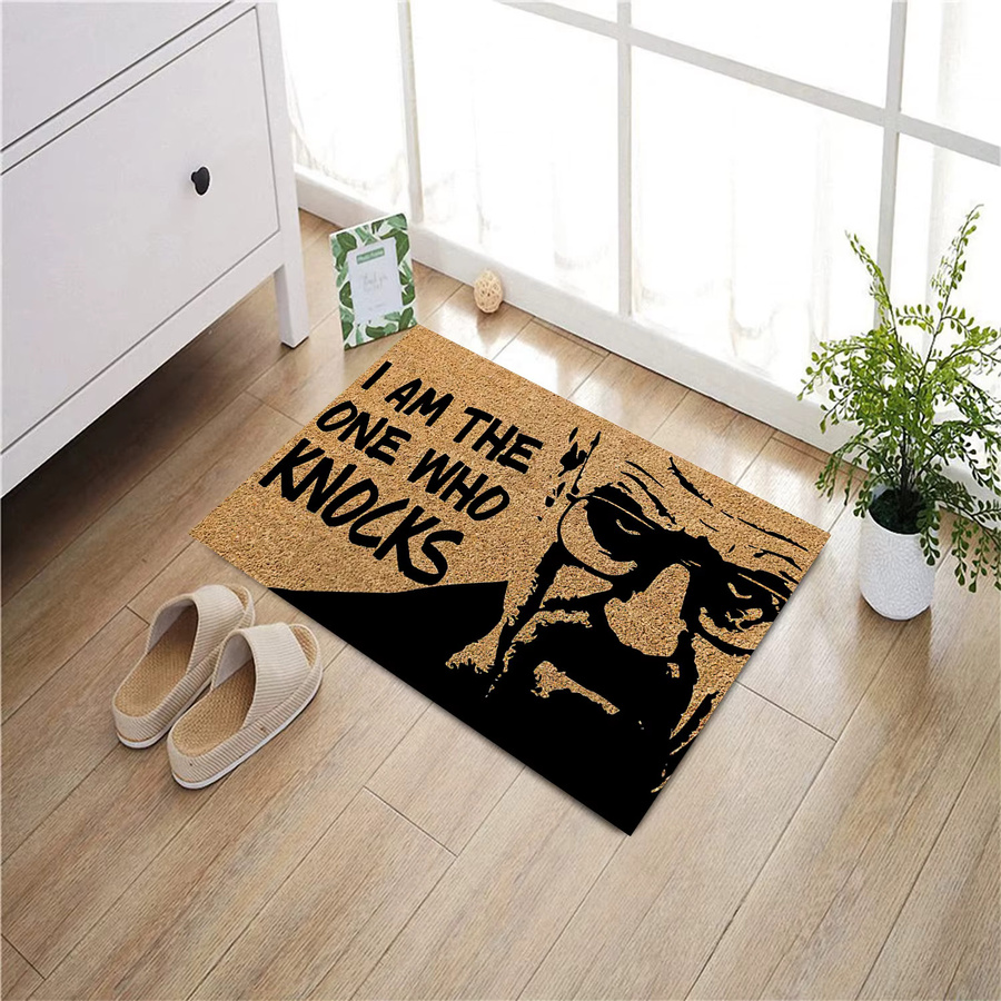 Rutschfeste Fußmatte I Am the One Who Knocks in Braun mit Grafikdesign für Eingangsbereich, Küche oder Badezimmer - Bild 4