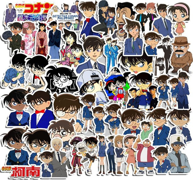 Bandai Detektiv Conan Aufkleber, 50-teiliges Set, Bunt / Mehrfarbig - Bild 1